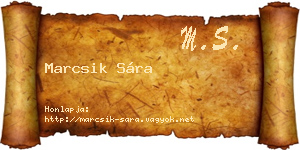Marcsik Sára névjegykártya