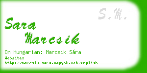 sara marcsik business card